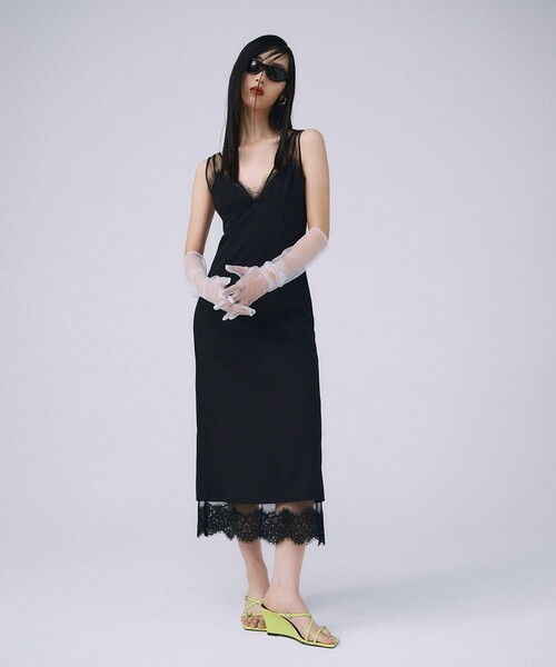 JOSE MOON（ジョゼムーン）の「【JOSEMOON/ジョゼムーン】SHEER LAYERED CAMIDRESS/シアーレイヤーキャミドレス/ワンピース（ドレス・レディース・グレー/ブラック・FREE）」の12枚目の写真