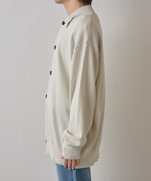 paradigm（パラダイム）の「コットンニット襟付ビッグカーデ（カーディガン/ボレロ・メンズ・アイボリー/ブラック/グレー・MEDIUM/LARGE/X-LARGE）」の5枚目の写真