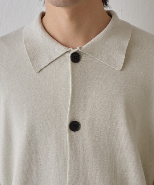 paradigm（パラダイム）の「コットンニット襟付ビッグカーデ（カーディガン/ボレロ・メンズ・アイボリー/ブラック/グレー・MEDIUM/LARGE/X-LARGE）」の7枚目の写真