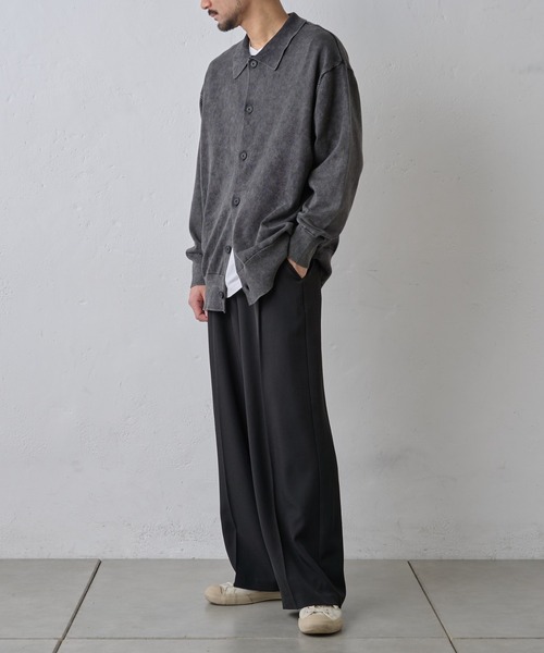 paradigm（パラダイム）の「コットンニット襟付ビッグカーデ（カーディガン/ボレロ・メンズ・アイボリー/ブラック/グレー・MEDIUM/LARGE/X-LARGE）」の12枚目の写真