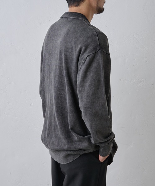 paradigm（パラダイム）の「コットンニット襟付ビッグカーデ（カーディガン/ボレロ・メンズ・アイボリー/ブラック/グレー・MEDIUM/LARGE/X-LARGE）」の22枚目の写真