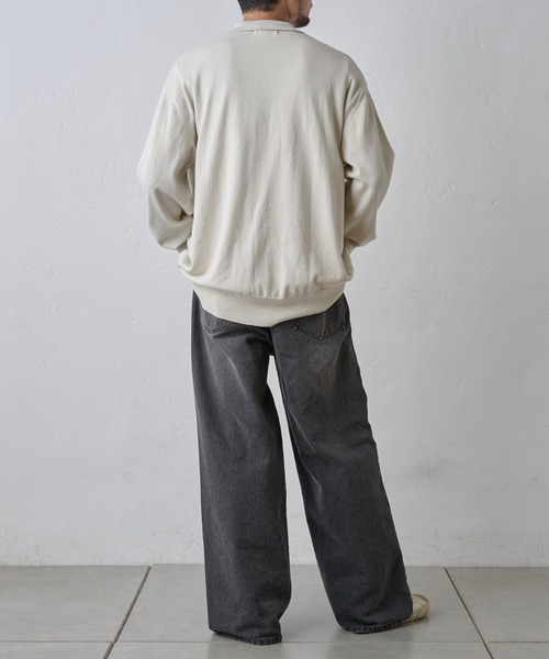 paradigm（パラダイム）の「コットンニット襟付ビッグカーデ（カーディガン/ボレロ・メンズ・アイボリー/ブラック/グレー・MEDIUM/LARGE/X-LARGE）」の19枚目の写真
