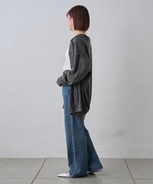 paradigm（パラダイム）の「コットンニット襟付ビッグカーデ（カーディガン/ボレロ・メンズ・アイボリー/ブラック/グレー・MEDIUM/LARGE/X-LARGE）」の16枚目の写真