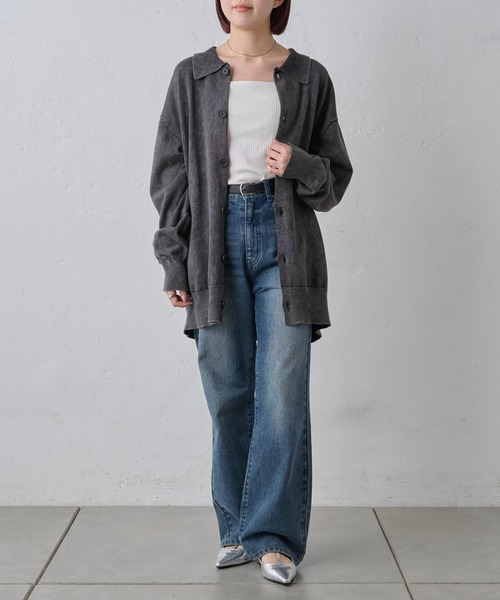 paradigm（パラダイム）の「コットンニット襟付ビッグカーデ（カーディガン/ボレロ・メンズ・アイボリー/ブラック/グレー・MEDIUM/LARGE/X-LARGE）」の17枚目の写真