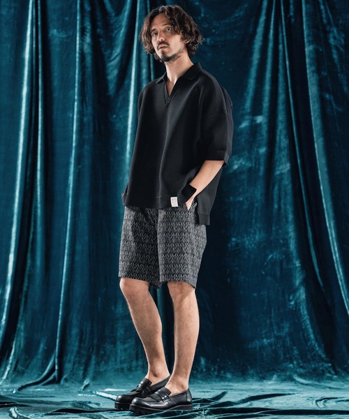 ANGENEHM（アンゲネーム）の「mhs2321-Skipper design airy yarn & mesh knitted polo shirt ニットポロシャツ（ポロシャツ・メンズ・ブラック/グレー/キナリ/ロイヤルブルー・S/M/L）」の15枚目の写真