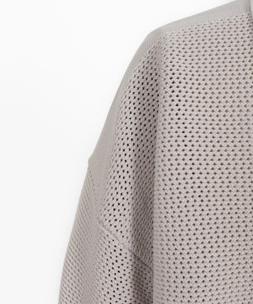 ANGENEHM（アンゲネーム）の「mhs2321-Skipper design airy yarn & mesh knitted polo shirt ニットポロシャツ（ポロシャツ・メンズ・ブラック/グレー/キナリ/ロイヤルブルー・S/M/L）」の7枚目の写真