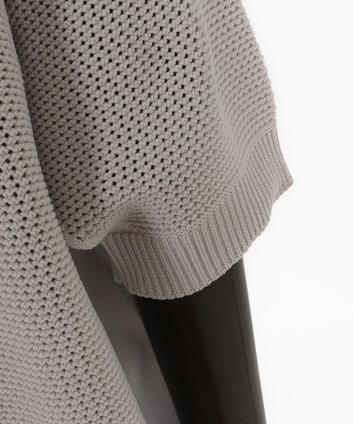 ANGENEHM（アンゲネーム）の「mhs2321-Skipper design airy yarn & mesh knitted polo shirt ニットポロシャツ（ポロシャツ・メンズ・ブラック/グレー/キナリ/ロイヤルブルー・S/M/L）」の6枚目の写真