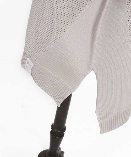ANGENEHM（アンゲネーム）の「mhs2321-Skipper design airy yarn & mesh knitted polo shirt ニットポロシャツ（ポロシャツ・メンズ・ブラック/グレー/キナリ/ロイヤルブルー・S/M/L）」の5枚目の写真