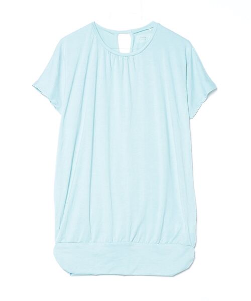 TIGORA(ティゴラ)の「ティゴラ TIGORA フィットネス 背中開きチュニックTシャツ(Tシャツ/カットソー・レディース・ライトグレー/ネイビー/エメラルド/ペールイエロー・S/M/L/XL)」の2枚目の写真