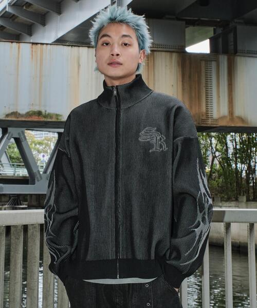 SHORT ROUND(ショートラウンド)の「SHORT ROUND/トライバルスリーブニットブルゾン(カーディガン/ボレロ・メンズ・ブラック・MEDIUM/LARGE)」の20枚目の写真