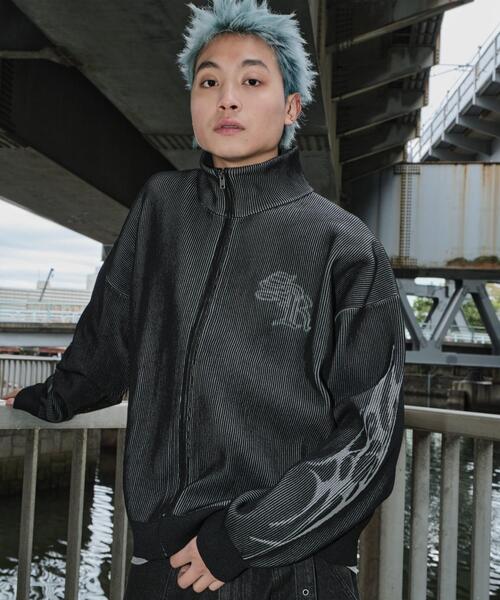SHORT ROUND(ショートラウンド)の「SHORT ROUND/トライバルスリーブニットブルゾン(カーディガン/ボレロ・メンズ・ブラック・MEDIUM/LARGE)」の21枚目の写真