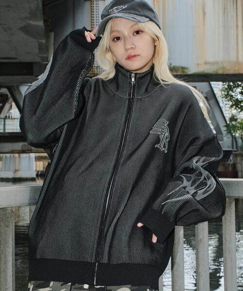 SHORT ROUND(ショートラウンド)の「SHORT ROUND/トライバルスリーブニットブルゾン(カーディガン/ボレロ・メンズ・ブラック・MEDIUM/LARGE)」の14枚目の写真