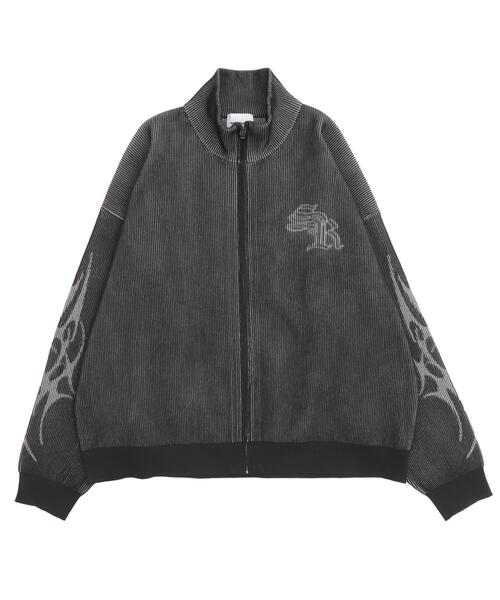 SHORT ROUND(ショートラウンド)の「SHORT ROUND/トライバルスリーブニットブルゾン(カーディガン/ボレロ・メンズ・ブラック・MEDIUM/LARGE)」の11枚目の写真