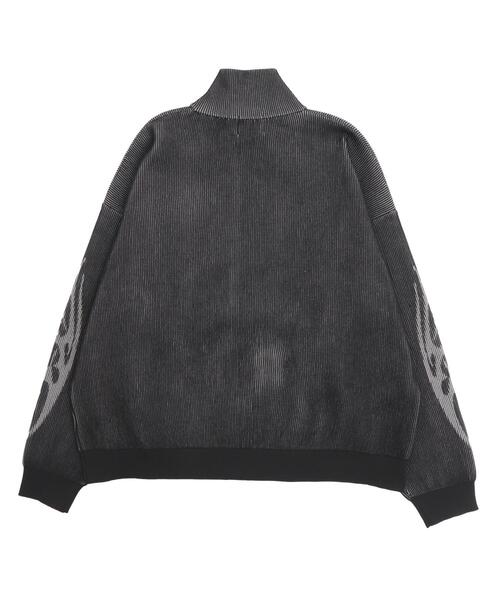 SHORT ROUND(ショートラウンド)の「SHORT ROUND/トライバルスリーブニットブルゾン(カーディガン/ボレロ・メンズ・ブラック・MEDIUM/LARGE)」の12枚目の写真