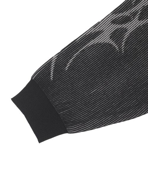 SHORT ROUND(ショートラウンド)の「SHORT ROUND/トライバルスリーブニットブルゾン(カーディガン/ボレロ・メンズ・ブラック・MEDIUM/LARGE)」の5枚目の写真