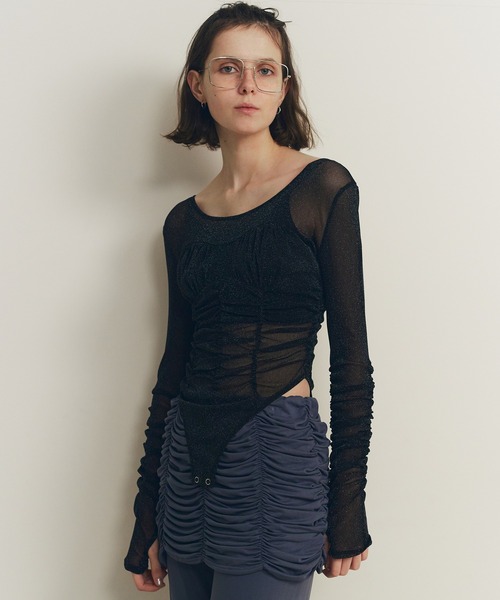SORIN（ソリン ）の「Stretchy Tulle Gathered Bodysuit（T