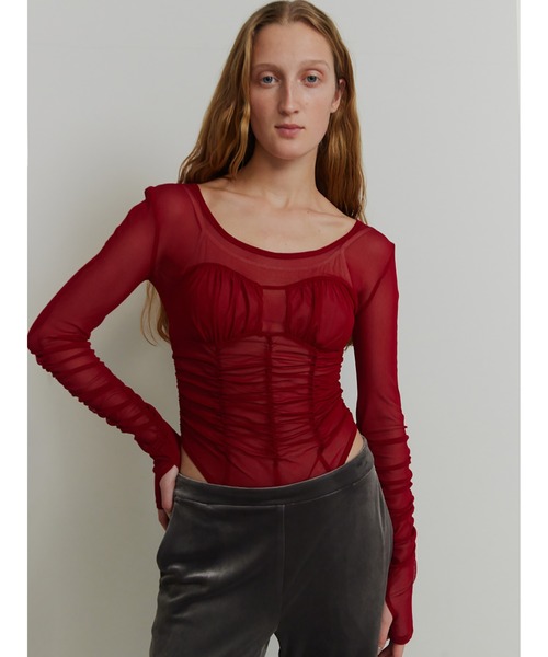 SORIN（ソリン ）の「Stretchy Tulle Gathered Bodysuit（T