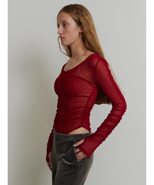 SORIN（ソリン ）の「Stretchy Tulle Gathered Bodysuit（T