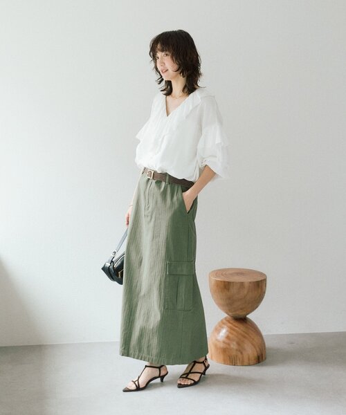 RIVE DROITE（リヴドロワ）の「【MONN.:.(モン)】カーゴマキシスカート（スカート・レディース・カーキ/ブラウン・38/36/34）」の15枚目の写真