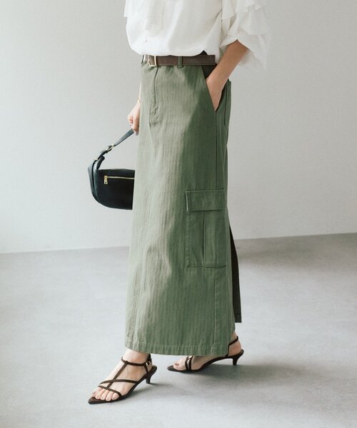 RIVE DROITE（リヴドロワ）の「【MONN.:.(モン)】カーゴマキシスカート（スカート・レディース・カーキ/ブラウン・38/36/34）」の12枚目の写真