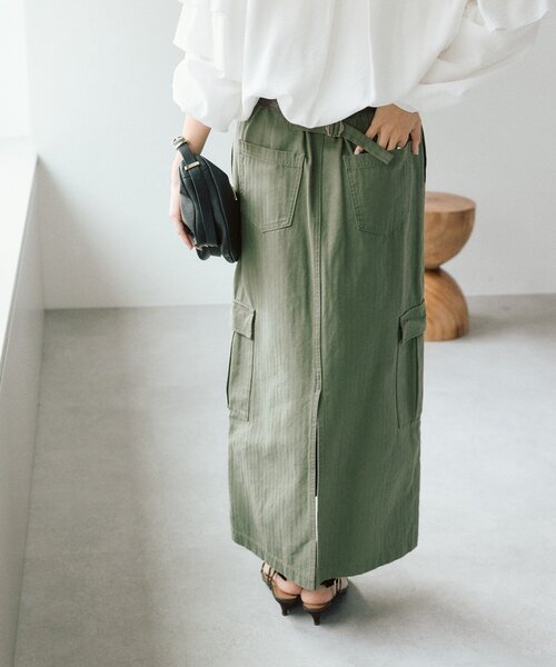 RIVE DROITE（リヴドロワ）の「【MONN.:.(モン)】カーゴマキシスカート（スカート・レディース・カーキ/ブラウン・38/36/34）」の10枚目の写真