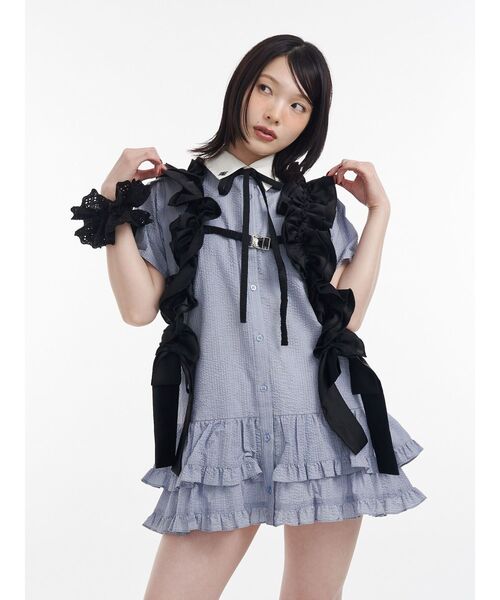 jouetie（ジュエティ）の「リボンタイヘムフリルチュニック