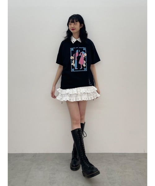 リボンタイヘムフリルチュニックシャツ（シャツ/ブラウス