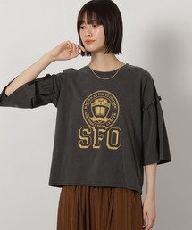 LAKOLE | 袖フリルカレッジロゴＴ / 325505(Tシャツ/カットソー)