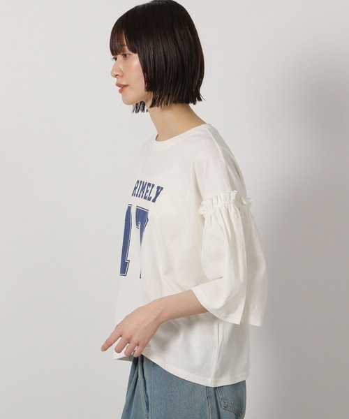 セール】袖フリルカレッジロゴT / 325505（Tシャツ/カットソー