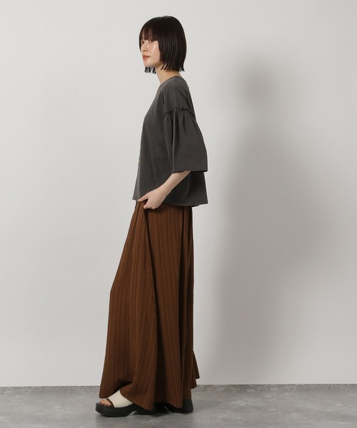 LAKOLE（ラコレ）の「袖フリルカレッジロゴＴ / 325505（Tシャツ/カットソー・レディース・チャコール/オフホワイト/レッド・FREE）」の10枚目の写真