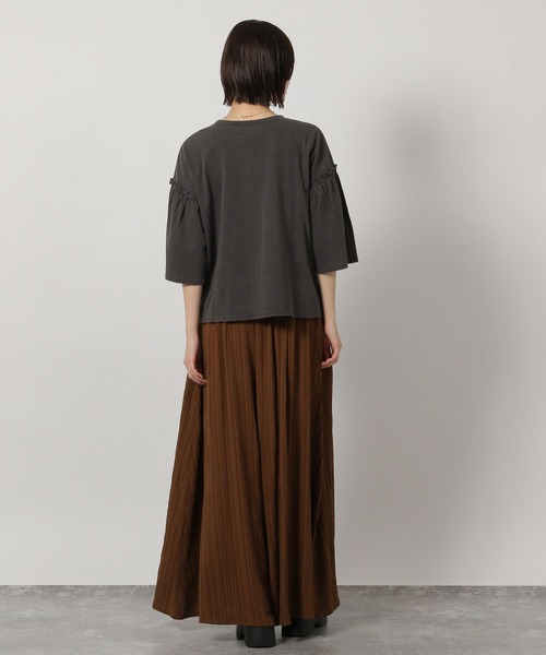 LAKOLE（ラコレ）の「袖フリルカレッジロゴＴ / 325505（Tシャツ/カットソー・レディース・チャコール/オフホワイト/レッド・FREE）」の11枚目の写真