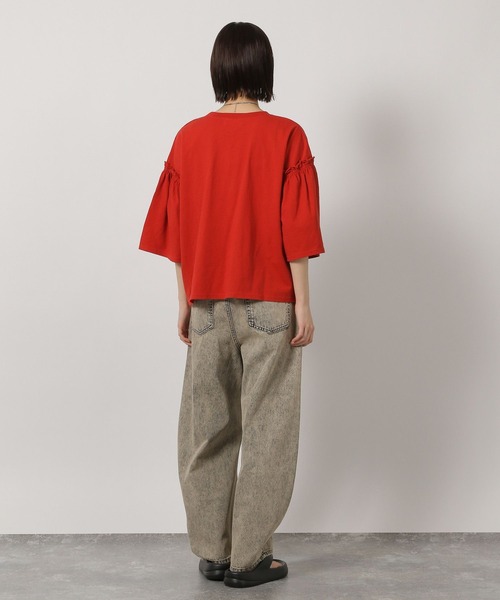 LAKOLE（ラコレ）の「袖フリルカレッジロゴＴ / 325505（Tシャツ/カットソー・レディース・チャコール/オフホワイト/レッド・FREE）」の16枚目の写真