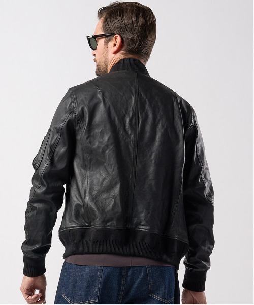 wjk（ダヴルジェイケイ）の「mj10668-oiled leather MA-1 レザー