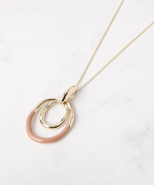 SHOO・LA・RUE(シューラルー)の「オーバル2フープネックレス(ネックレス・レディース・ピンクゴールド/シルバー/ゴールド・00)」の1枚目の写真