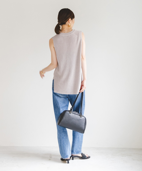 Noble（ノーブル）の「《追加》片畦ノースリーブニット（ニット/セーター・レディース・サックスブルー/マルチ/ライトグレー・FREE）」の7枚目の写真