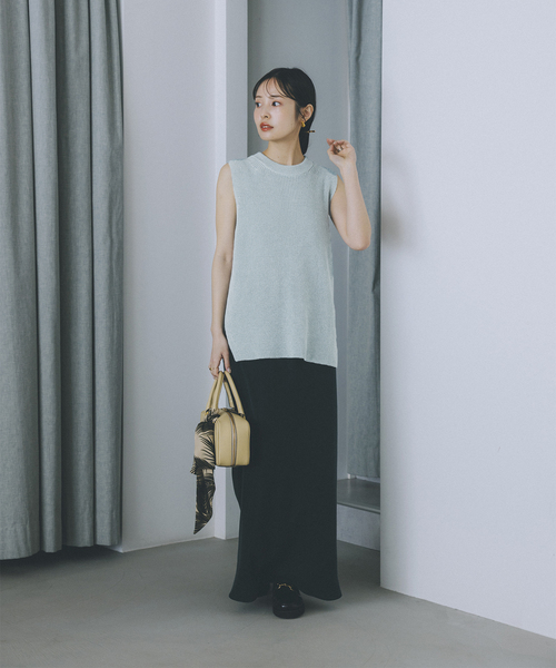 Noble（ノーブル）の「《追加》片畦ノースリーブニット（ニット/セーター・レディース・サックスブルー/マルチ/ライトグレー・FREE）」の15枚目の写真