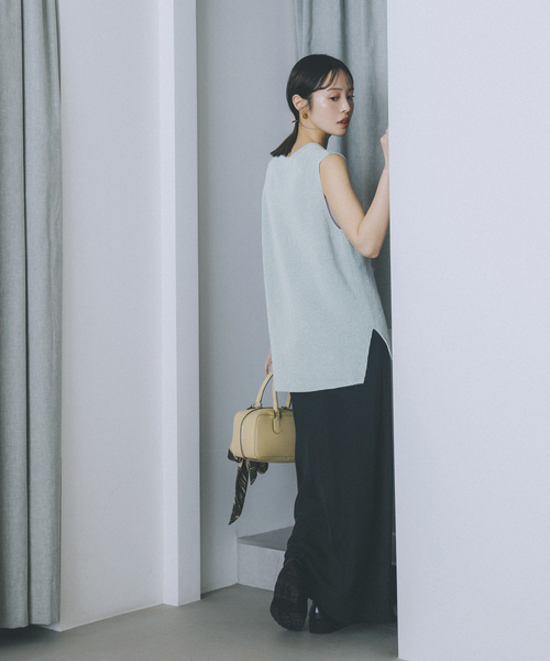 Noble（ノーブル）の「《追加》片畦ノースリーブニット（ニット/セーター・レディース・サックスブルー/マルチ/ライトグレー・FREE）」の16枚目の写真