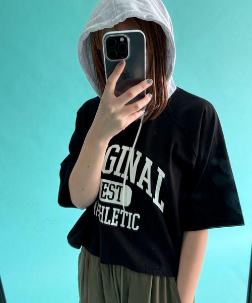 WOND(ウォンド)の「WOND/フーデッドバイカラーT(Tシャツ/カットソー・レディース・ブラック/グリーン・FREE)」の17枚目の写真
