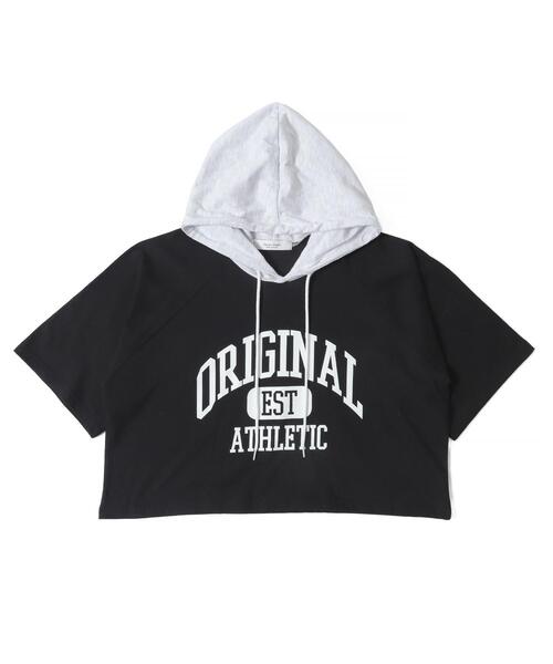 WOND(ウォンド)の「WOND/フーデッドバイカラーT(Tシャツ/カットソー・レディース・ブラック/グリーン・FREE)」の11枚目の写真