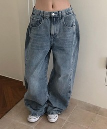 【 MEMECLE / メメクル 】ワイドヴィンテージサイドタックデニムパンツ