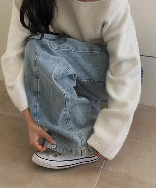 MEMECLE(メメクル)の「【 MEMECLE / メメクル 】ワイドヴィンテージサイドタックデニムパンツ(デニムパンツ・レディース・ブルー/ブラック/ライトブルー・M/S/L)」の22枚目の写真