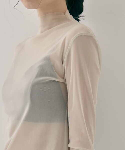 tanakadaisuke(タナカダイスケ)の「【tanakadaisuke/タナカダイスケ】lace up sleeve sheer tops/レースアップスリーブシアートップス(Tシャツ/カットソー・レディース・ブラック/ベージュ・FREE)」の19枚目の写真