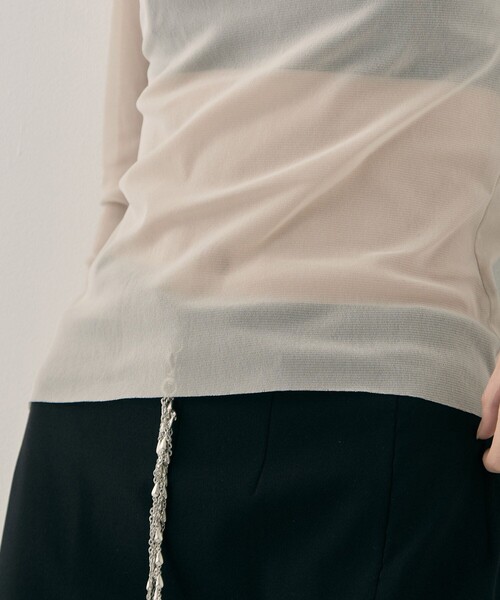 tanakadaisuke(タナカダイスケ)の「【tanakadaisuke/タナカダイスケ】lace up sleeve sheer tops/レースアップスリーブシアートップス(Tシャツ/カットソー・レディース・ブラック/ベージュ・FREE)」の20枚目の写真