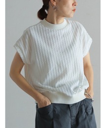 変形レースストライプ　リブ付キフレンチP/O