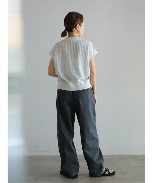 FIL DE FER(フィルデフェール)の「変形レースストライプ リブ付キフレンチP/O(Tシャツ/カットソー・レディース・ブラック/ホワイト・FREE)」の9枚目の写真