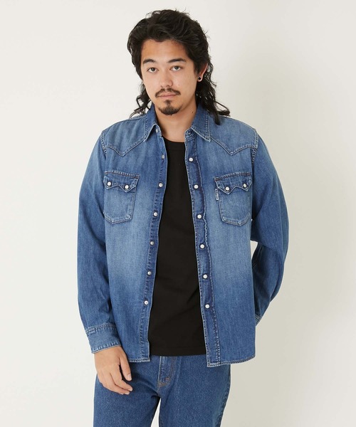 BLUE BLUE(ブルーブルー)の「ST814 ライトデニム ローパーウォッシュ ウエスタンシャツ(シャツ/ブラウス・メンズ・ブルー・SMALL/MEDIUM/LARGE/X-LARGE)」の4枚目の写真