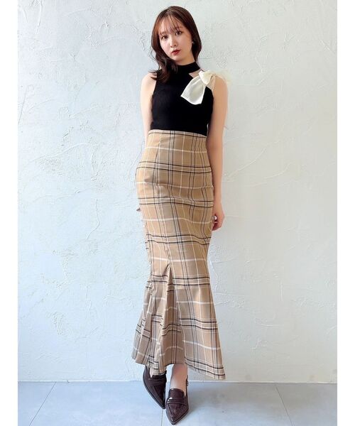 dazzlin（ダズリン）の「ワンショルリボンノースリトップス（ニット/セーター・レディース・オフホワイト/グレー/ブラック・FREE）」の14枚目の写真