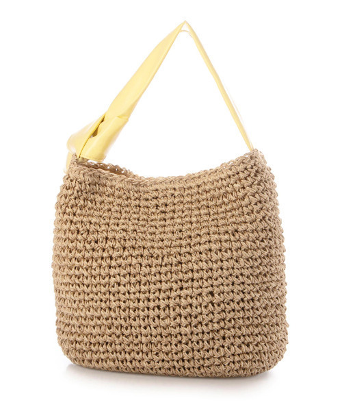 cache cache(カシュ カシュ)の「カシュカシュ cachecache / リボンハンドルクロッシェミニトート(かごバッグ・レディース・キャメル/グレー/イエロー/ブラック・FREE)」の3枚目の写真