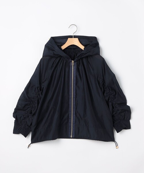 MICO COULIER（ミコクリエ）の「オーガンジーグログランフードブルゾン（ブルゾン・レディース・オフホワイト/ネイビー/グレイッシュベージュ・38）」の18枚目の写真