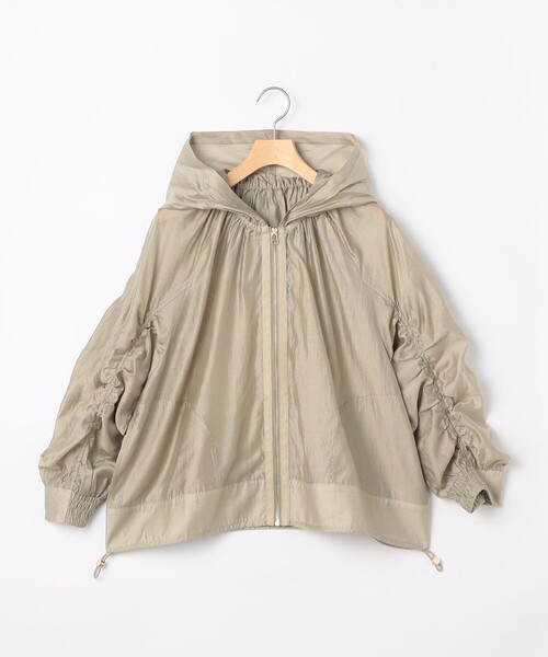 MICO COULIER（ミコクリエ）の「オーガンジーグログランフードブルゾン（ブルゾン・レディース・オフホワイト/ネイビー/グレイッシュベージュ・38）」の22枚目の写真